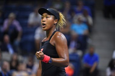 Naomi Osaka fist pumping US Open 2018