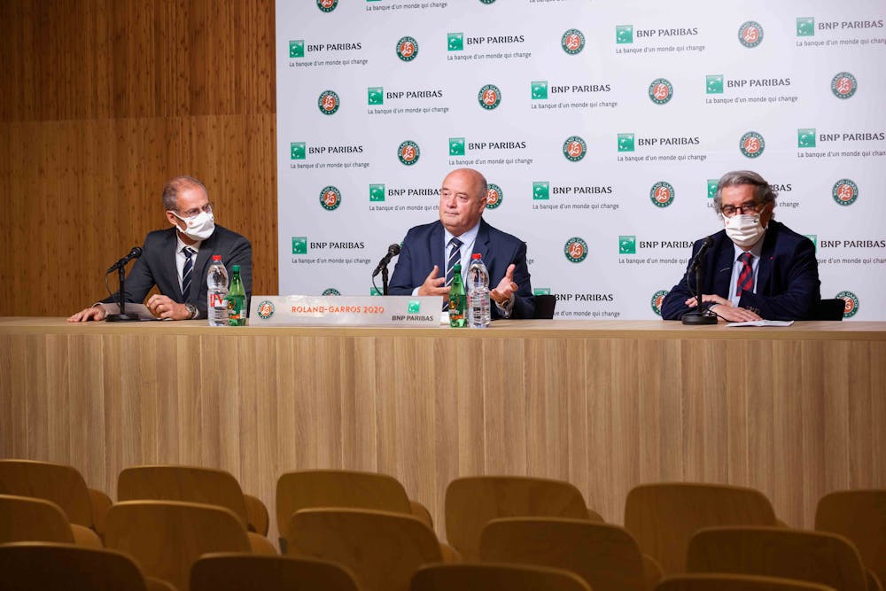 Bernard Giudicelli, Guy Forget, Jean-François Vilotte, Roland-Garros 2020, conférence de presse, bilan tournoi