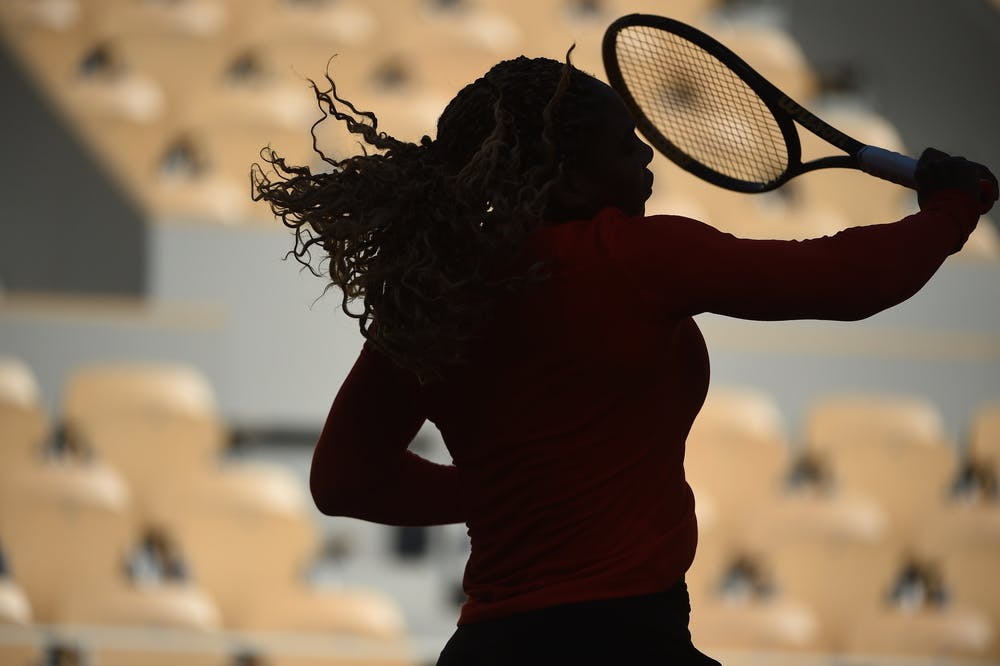 Serena Williams, Roland-Garros 2020, entraînement, court Philippe-Chatrier