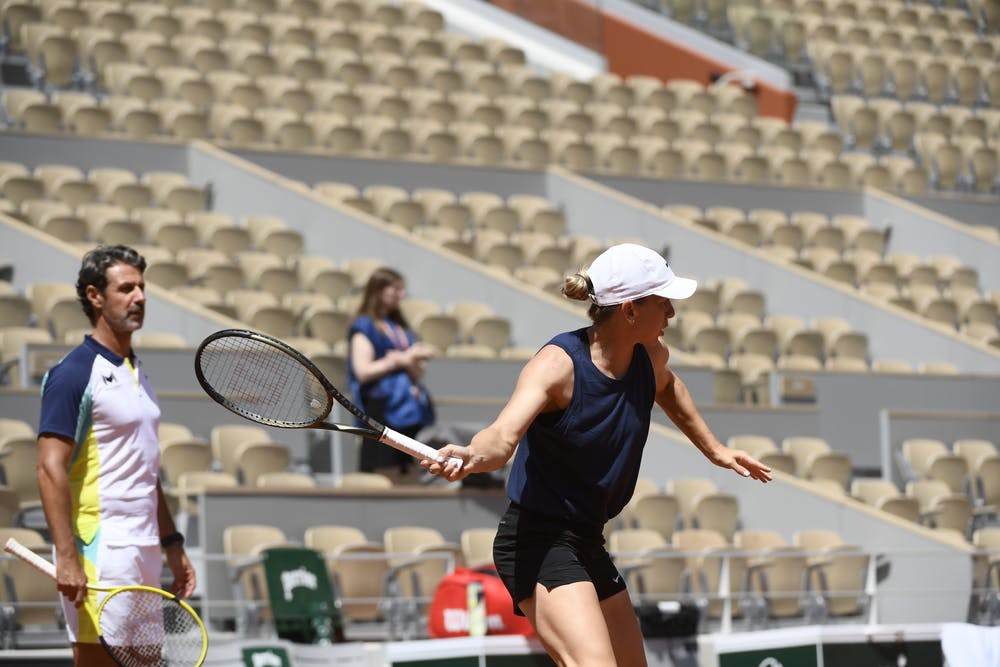 Simona Halep, Patrick Mouratoglou, Roland Garros 2022 practice