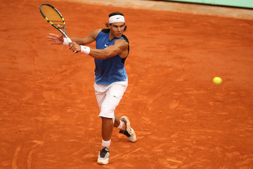 Nadal during the third round at Roland-Garros 2006
