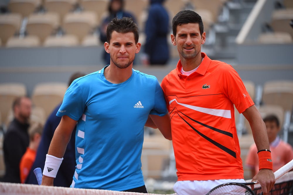 Dominic Thiem and Novak Djokovic