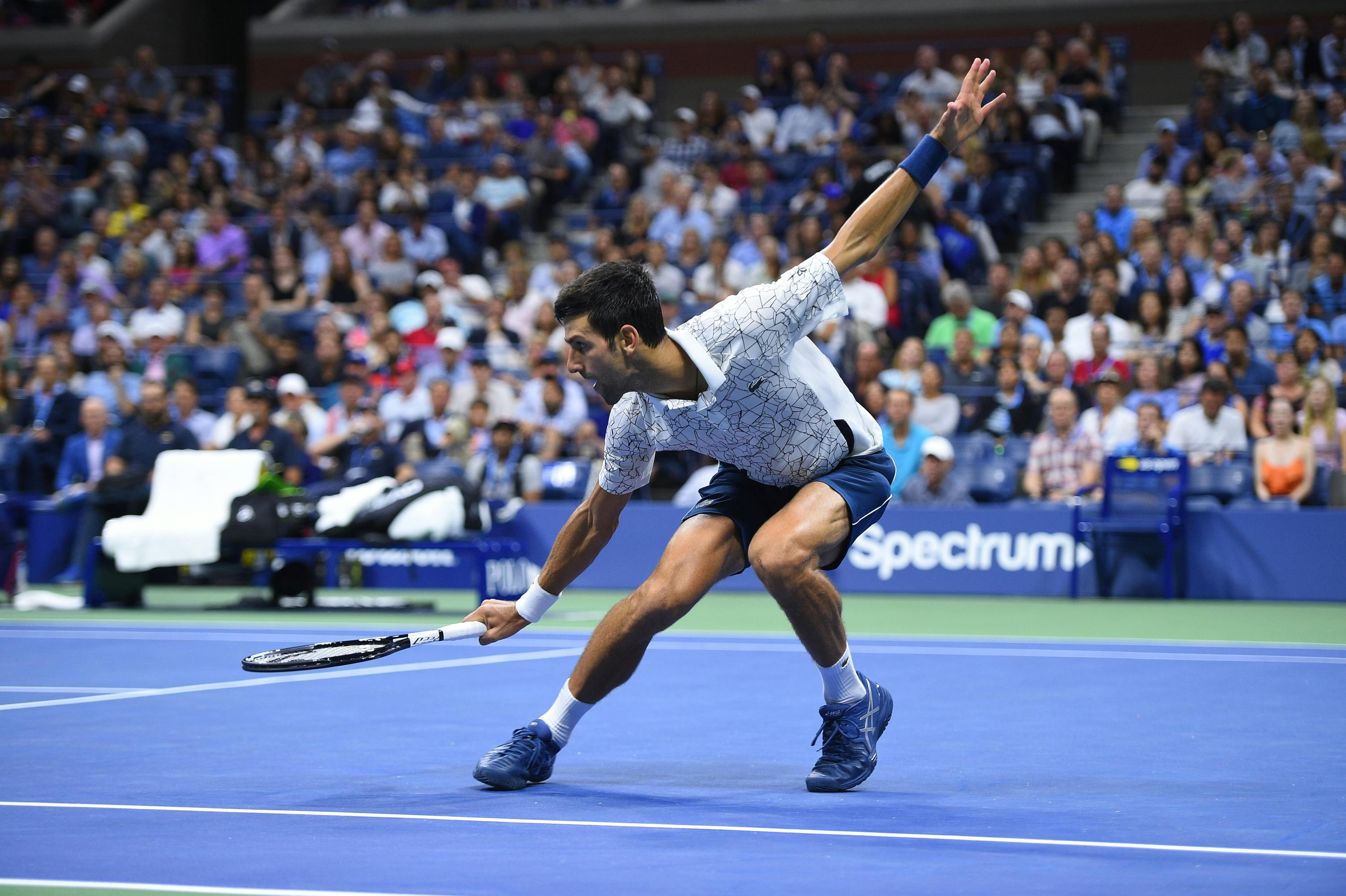 Beautiful defense from Novak Djokovic during the 2018 US Open