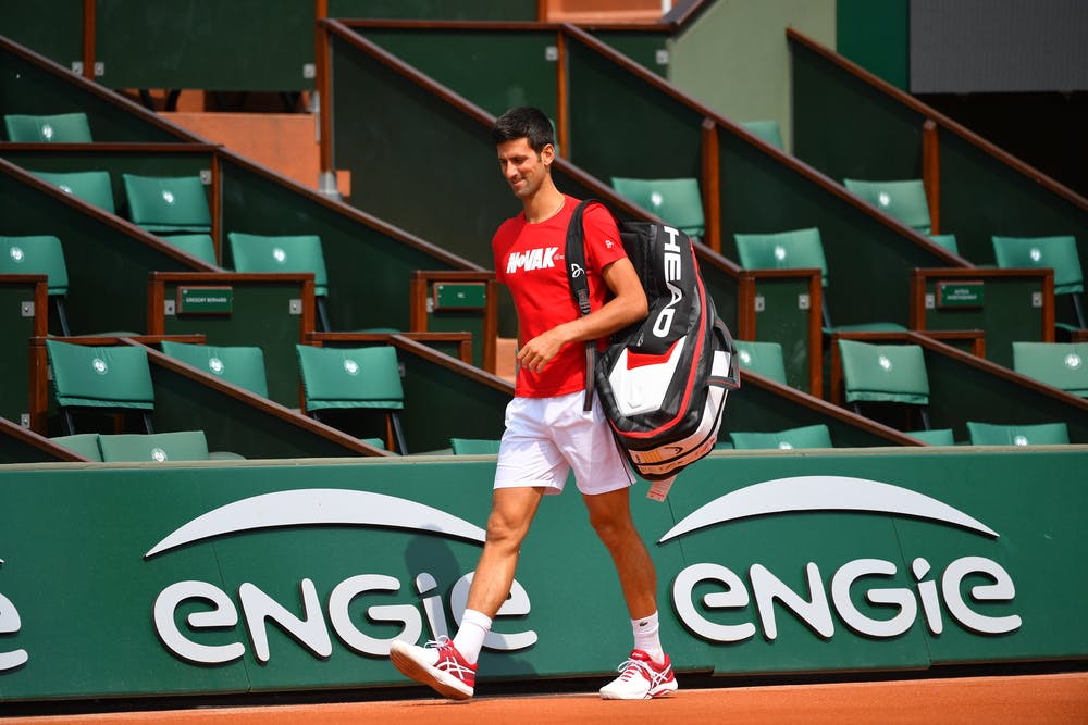 Novak Djokovic practice entraînement Roland-Garros 2018