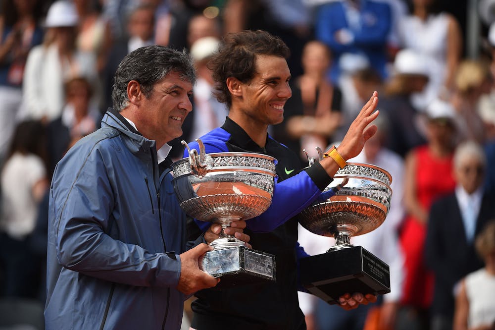 Toni Nadal et Rafael Nadal à Roland-Garros 2017.