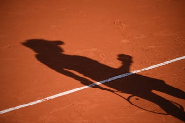 A female player shadow during Roland-Garros 2020