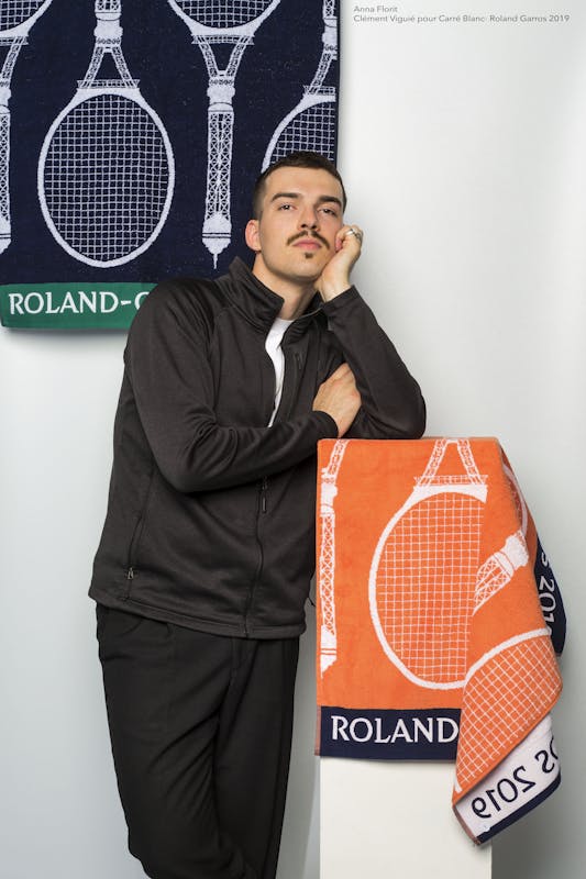 Serviettes joueurs joueuses Roland-Garros Carré Blanc 2019 Clément Viguié