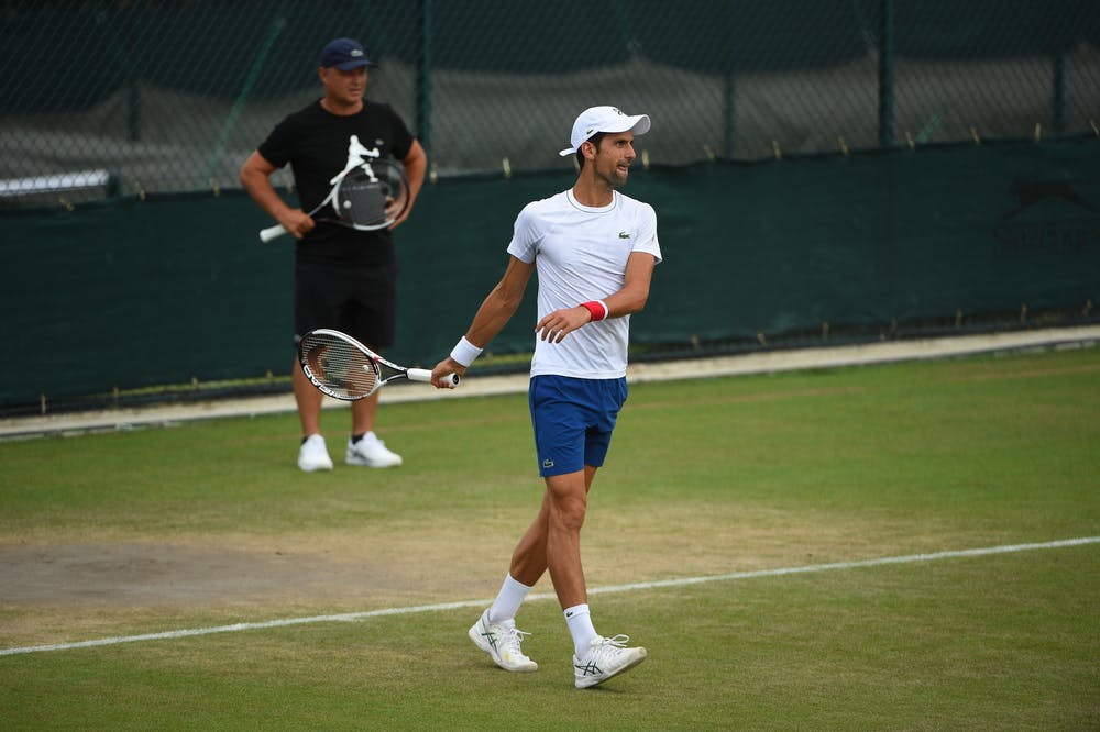Novak Djokovic and Marian Vajda Wimbledon 2018