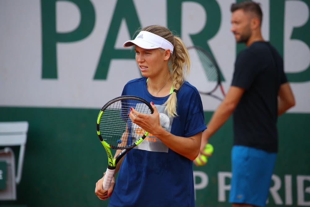 Caroline Wozniacki entraînement / practice Roland-Garros 2018