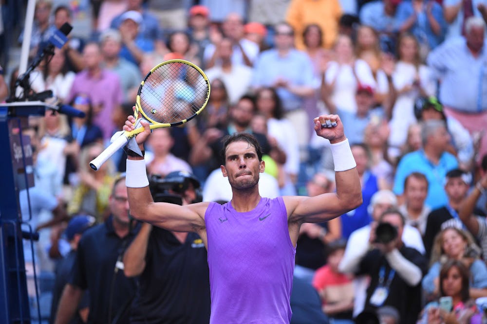 Rafael Nadal winning his third round match at the 2019 US Open