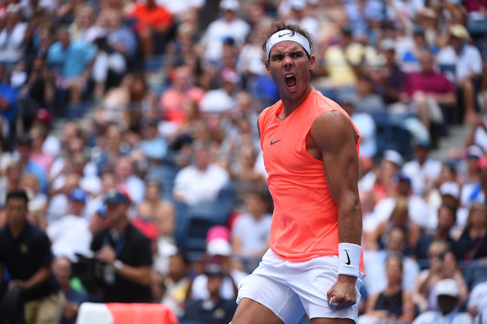 Rafael Nadal fist pumping US Open 2018 round 3
