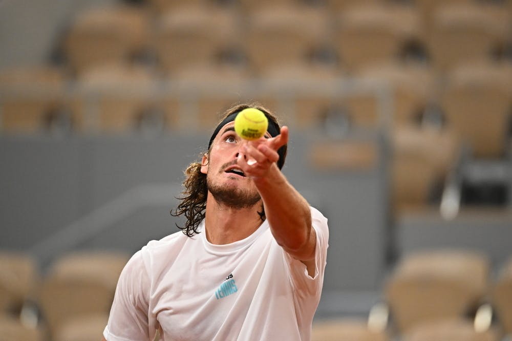 Stefanos Tsitsipas, entraînement, Roland-Garros 2022