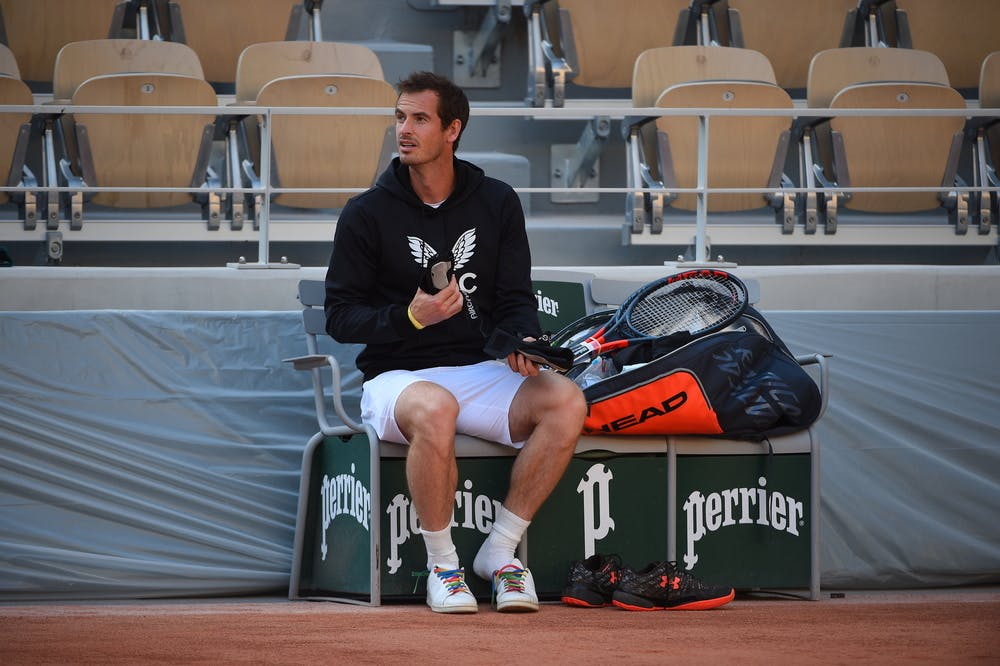 Andy Murray practice, Roland Garros 2020