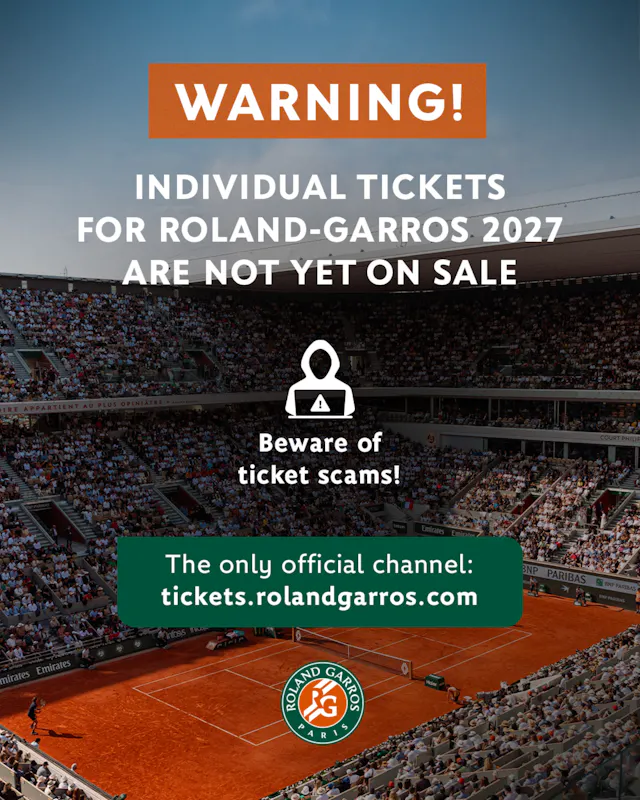 Visuel Billetterie / Roland-Garros 2027 Visuel Billetterie / Roland-Garros 2027