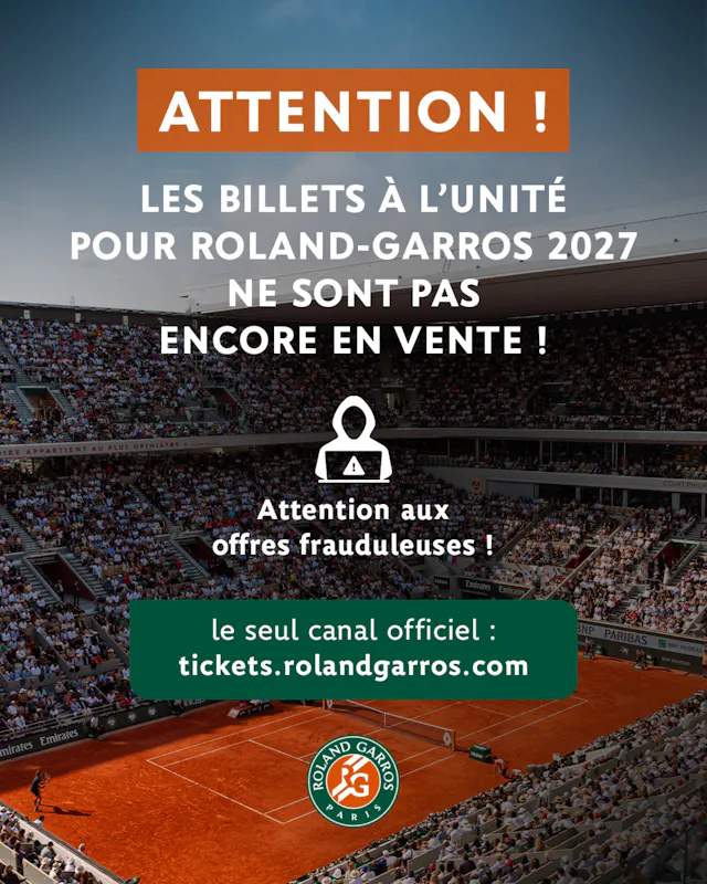 Visuel Billetterie / Roland-Garros 2027 Visuel Billetterie / Roland-Garros 2027