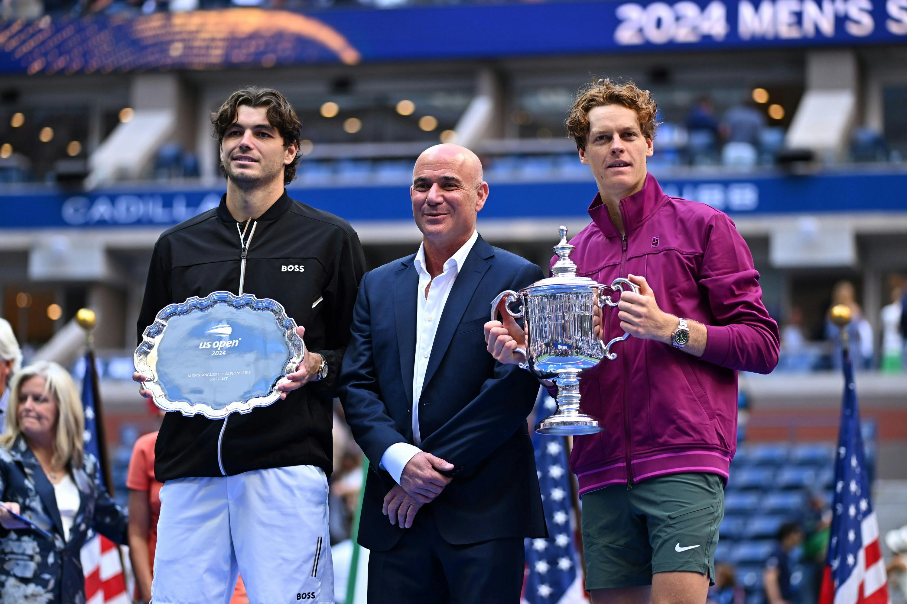 Taylor Fritz & Jannik Sinner / Remise de prix US Open 2024