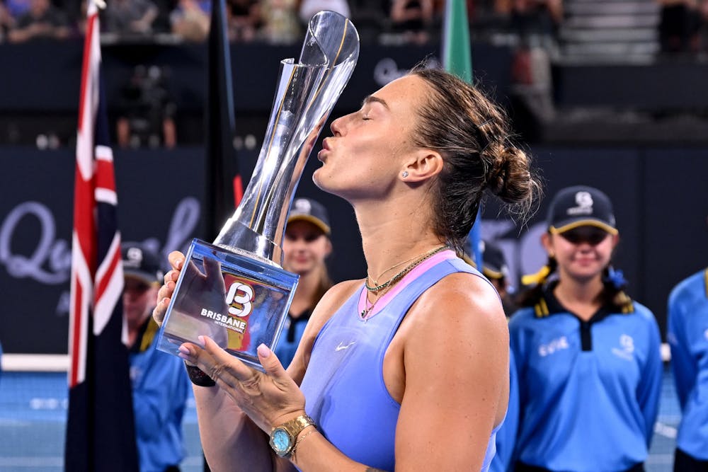 Aryna Sabalenka, trophée / WTA 500 Brisbane