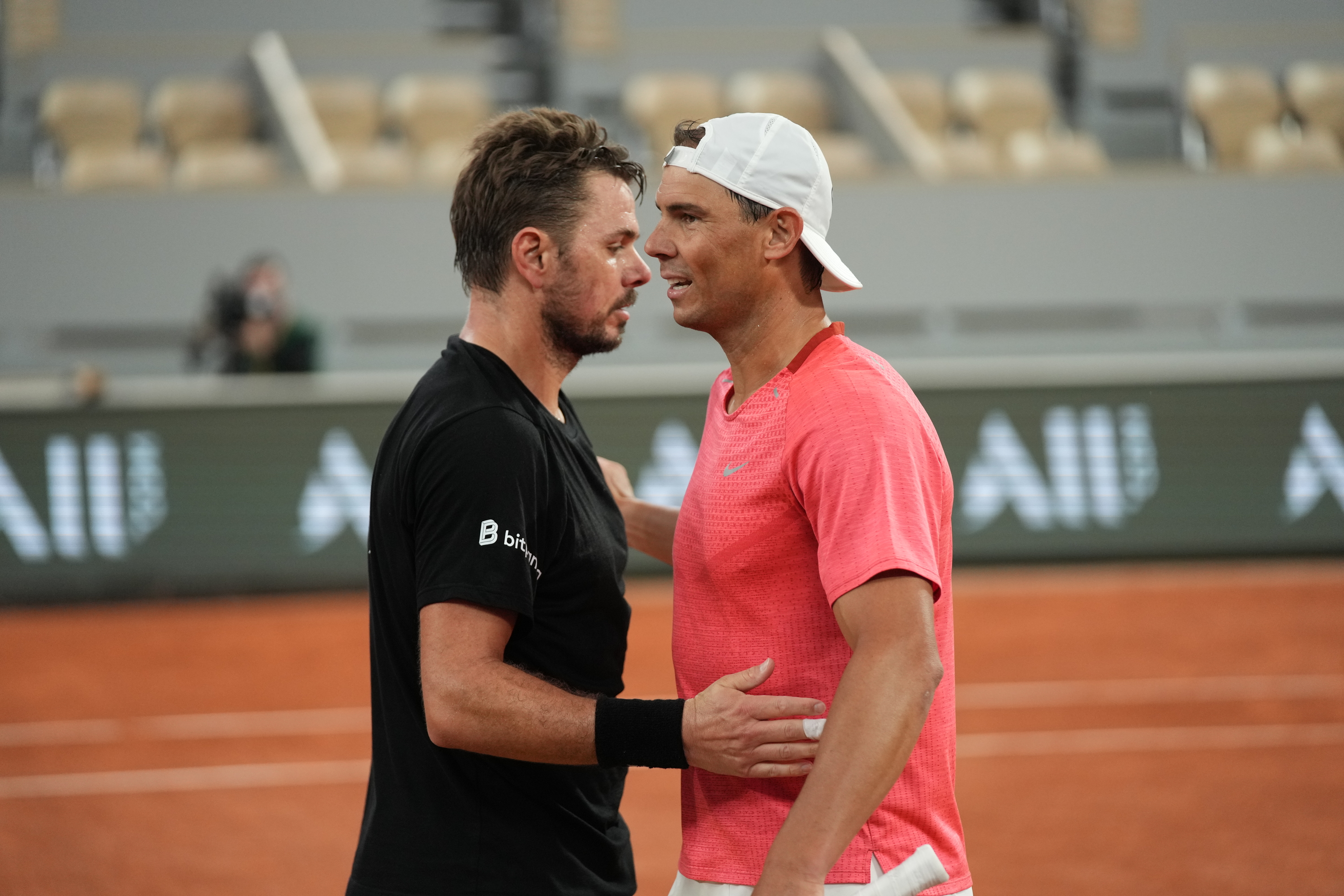 Stan Wawrinka, Rafael Nadal, practice, Roland-Garros 2024