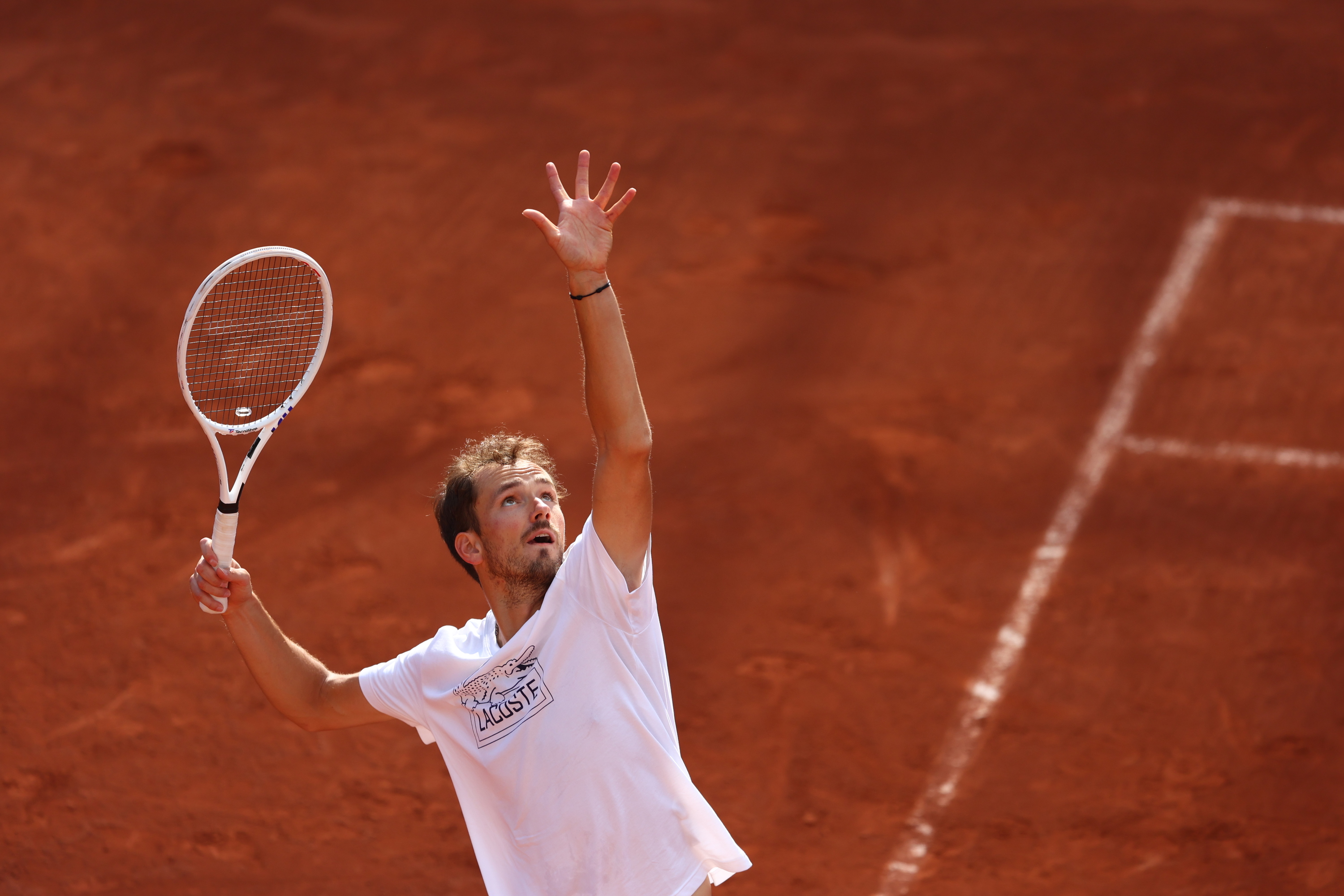  Daniil Medvedev, practice, Roland-Garros 2024