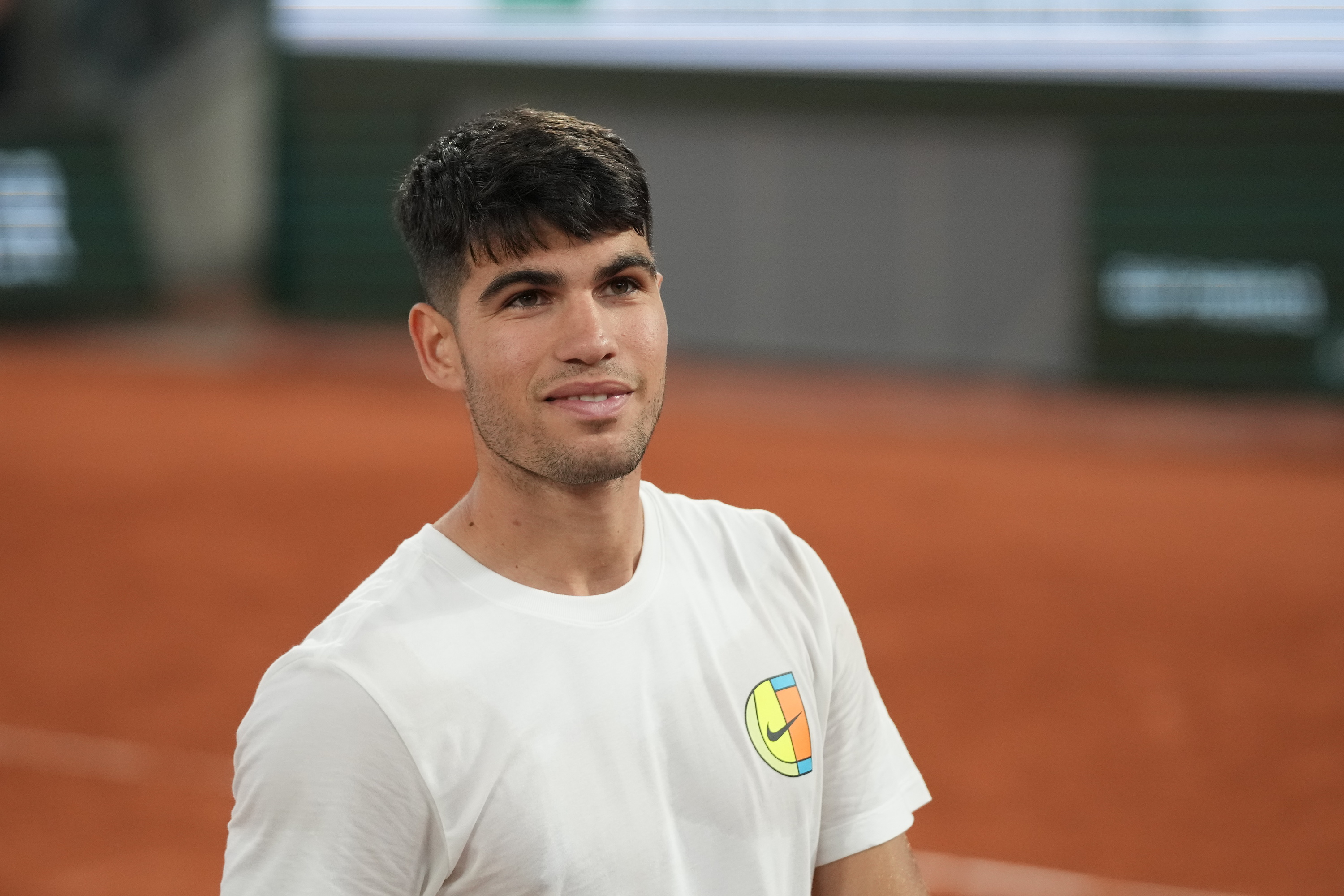 Carlos Alcaraz, practice, Roland-Garros 2024