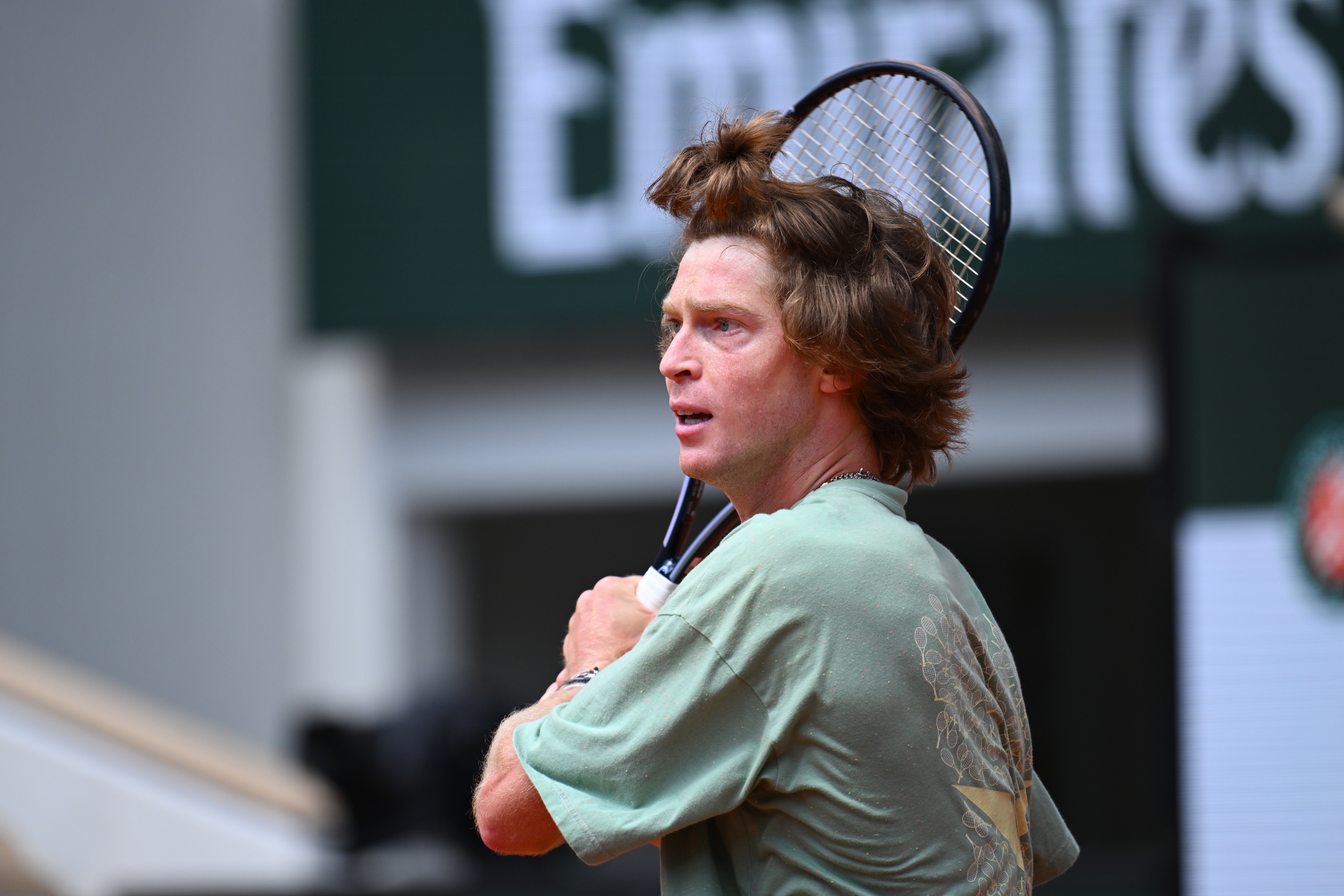 Andrey Rublev, practice, Roland-Garros 2024