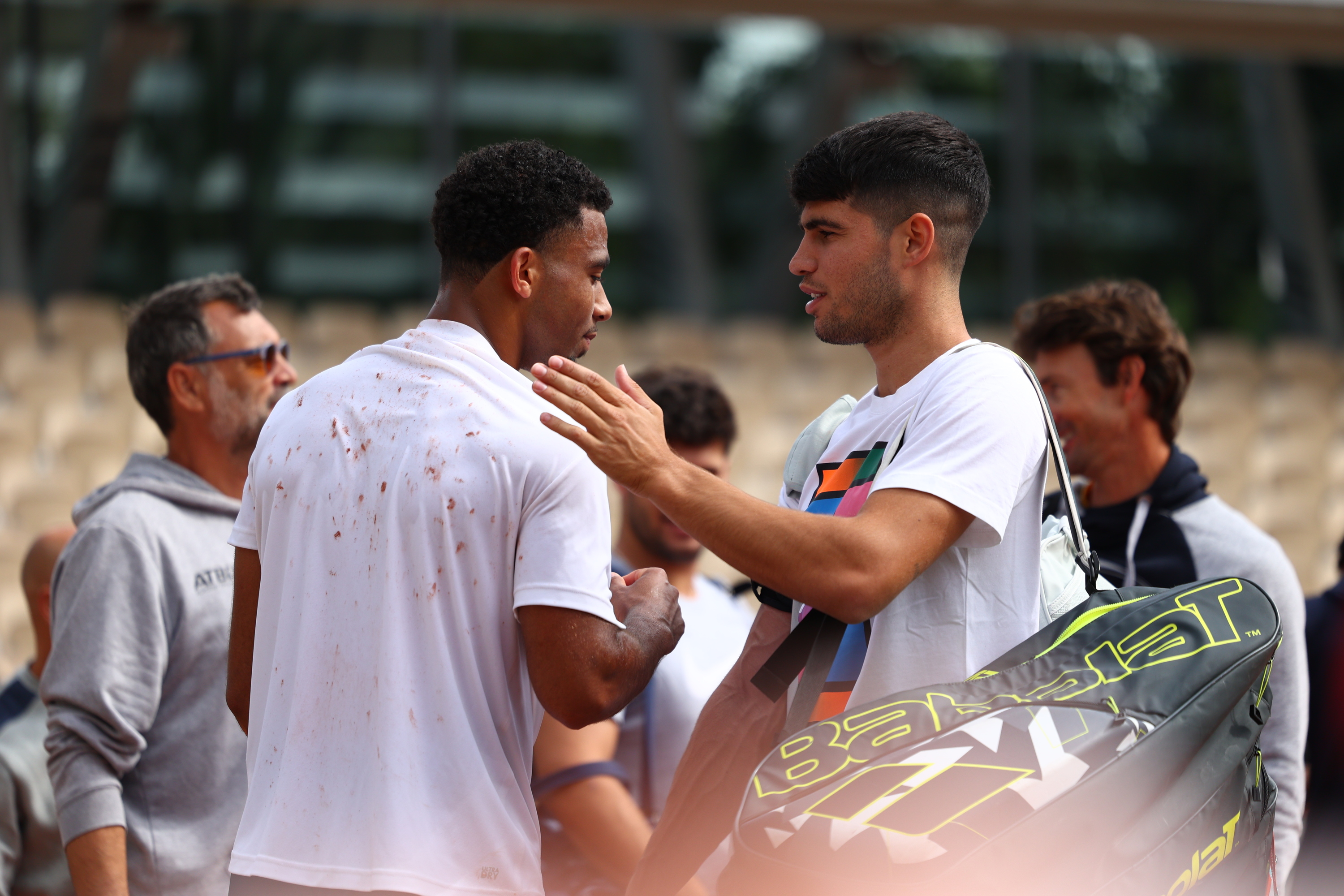 Arthur Fils, Carlos Alcaraz, practice, Roland-Garros 2024