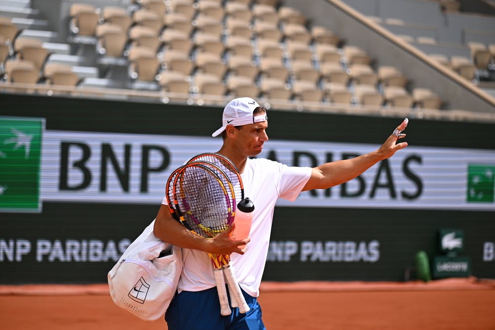 Rafael Nadal, practice, Roland-Garros 2024