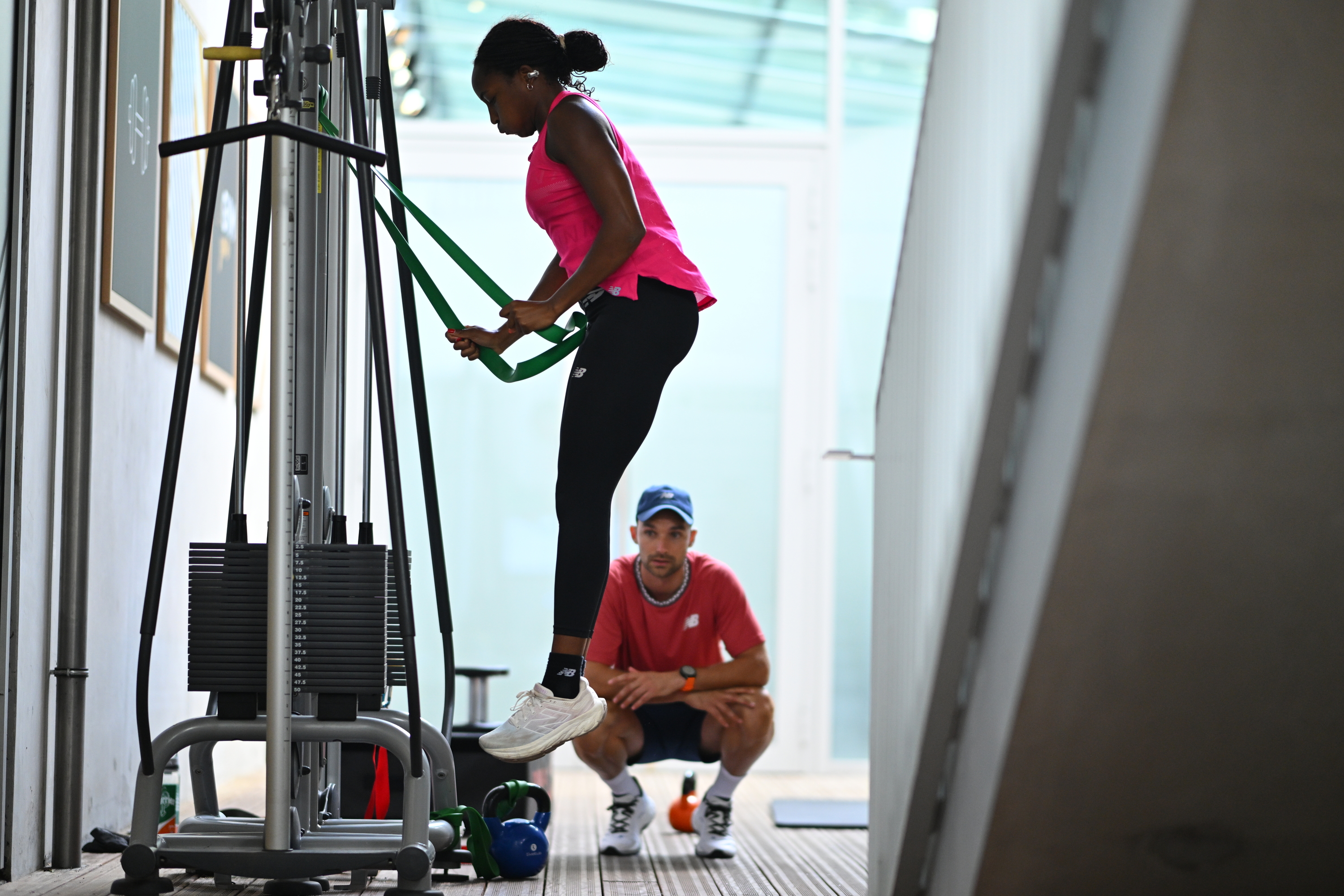 Coco Gauff, player gym, Roland-Garros 2024