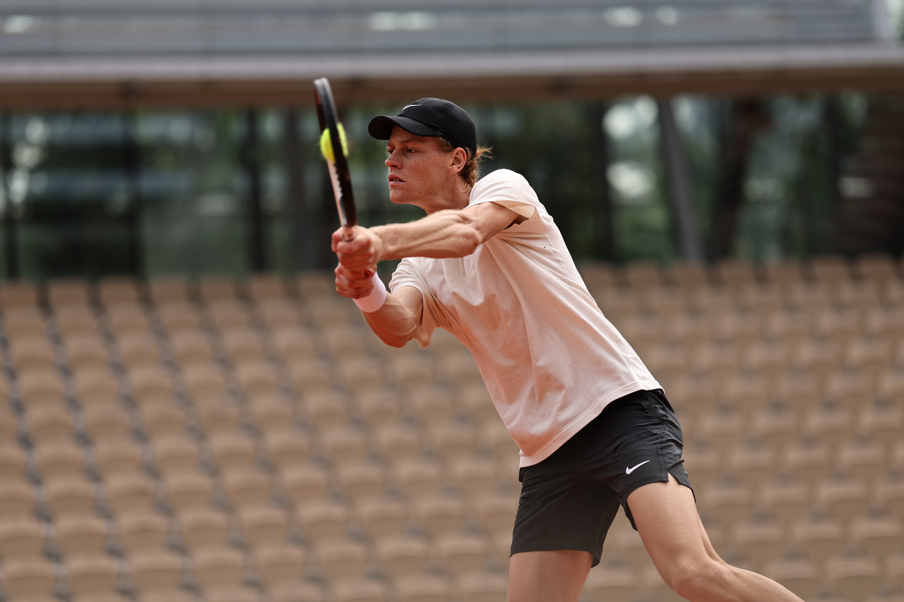 Jannik Sinner, entraînement, Roland-Garros 2024