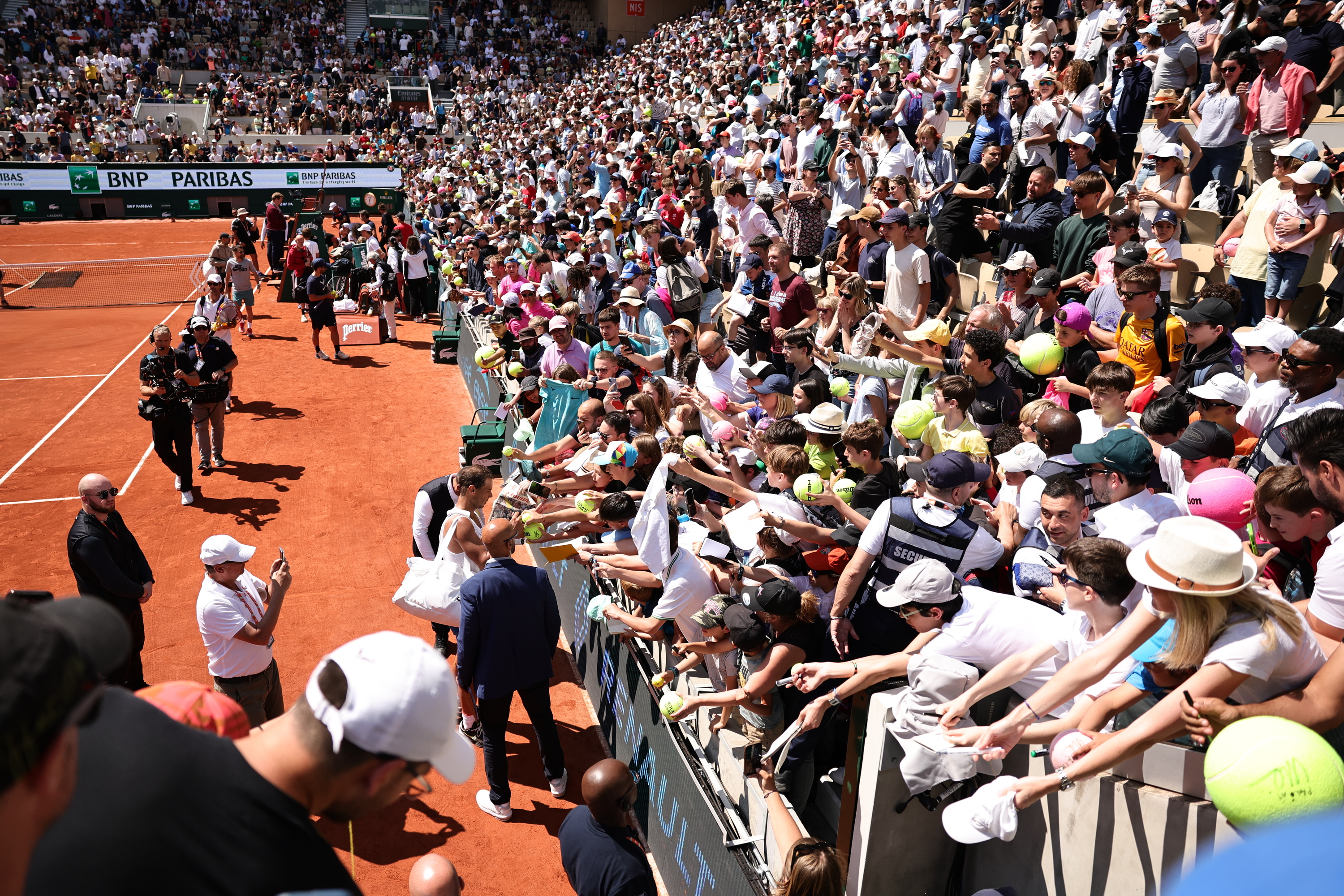 Rafael Nadal, Yannick Noah Day, practice, Roland-Garros 2024