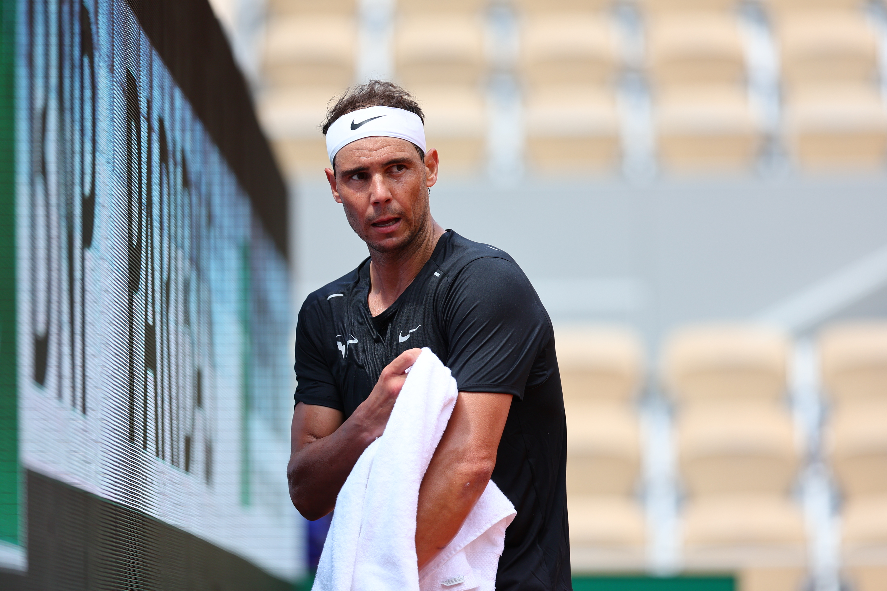 Rafael Nadal, practice, Roland-Garros 2024