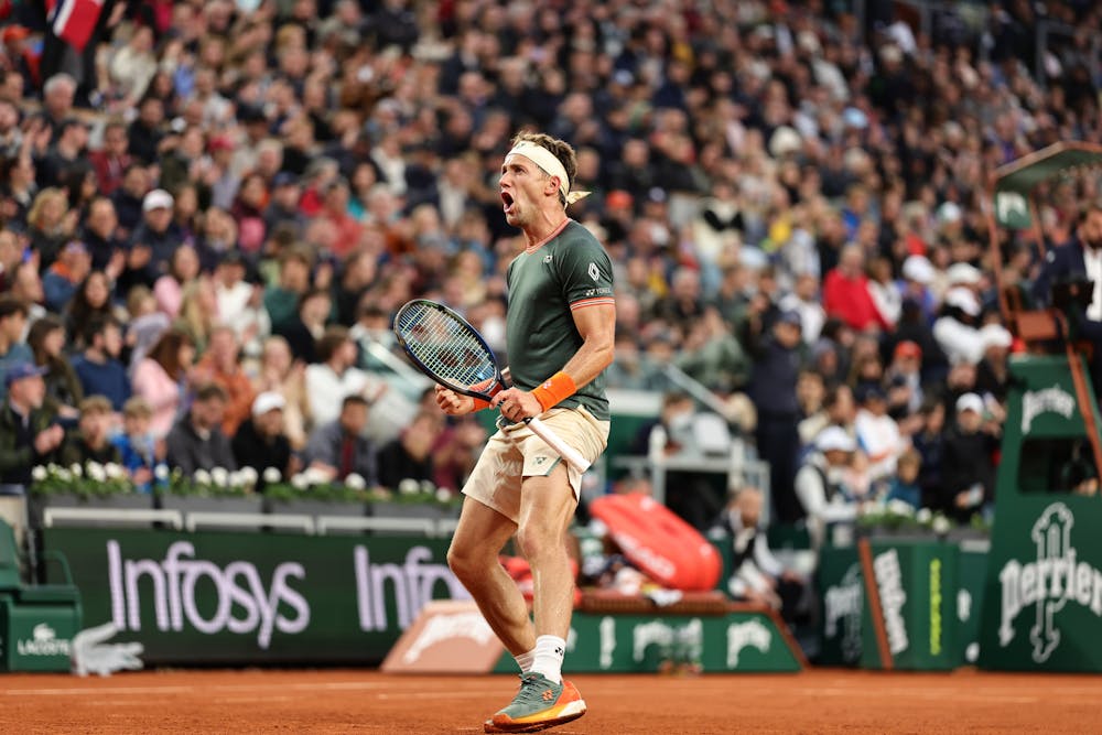 La joie de Casper Ruud quelques instants après sa victoire face à Alejandro Davidovich Fokina.