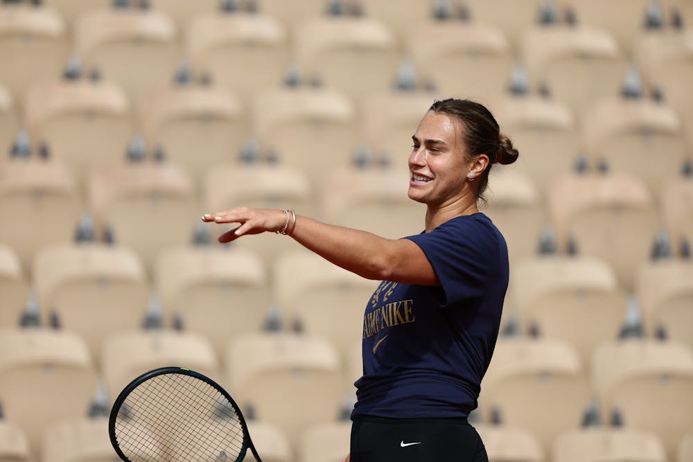 Aryna Sabalenka, practice, Roland-Garros 2024