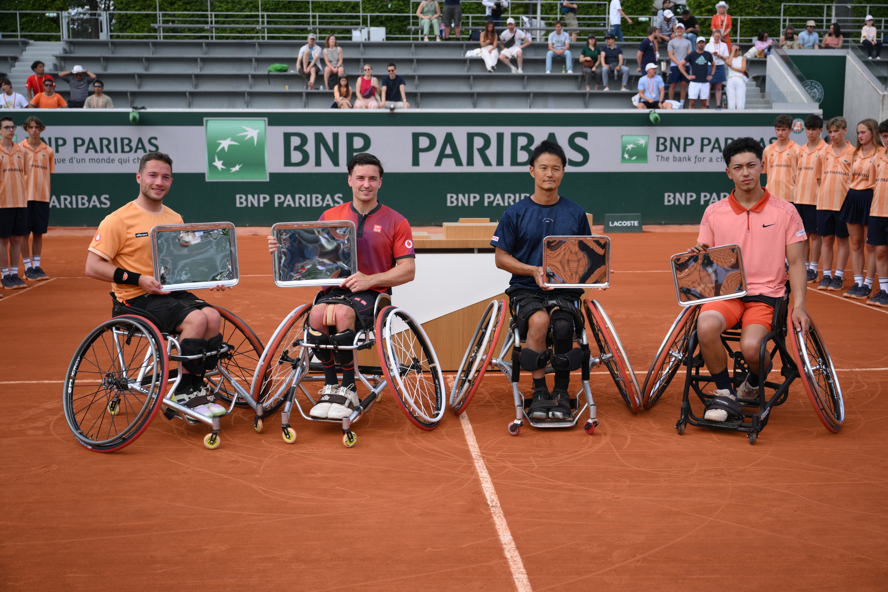 Alfie Hewett, Gordon Reid, Takuya Miki, Tokito Oda, finale, tennis-fauteuil, double messieurs, trophées, Roland-Garros 2024 