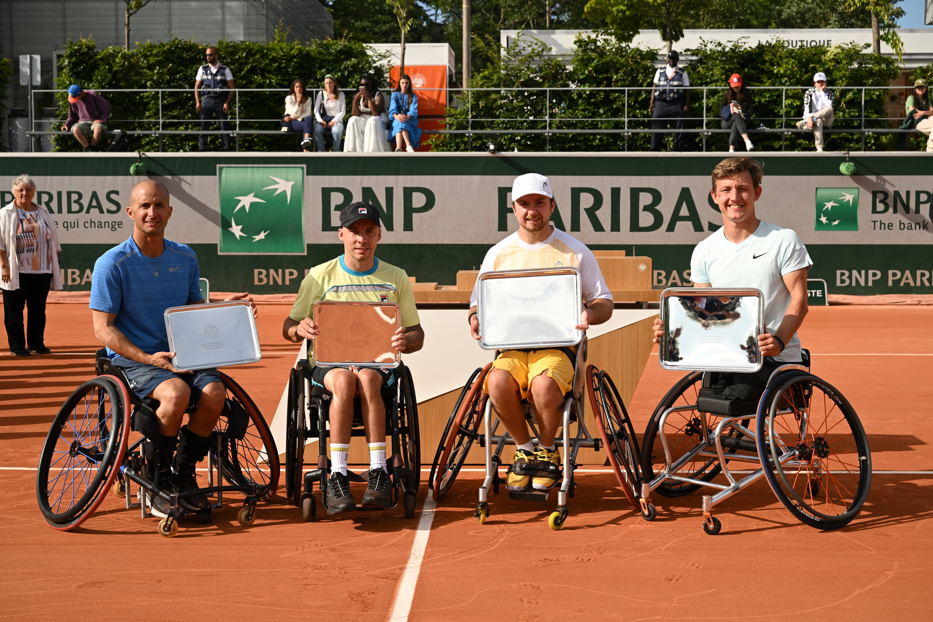 Andy Lapthorne, Guy Sasson, Sam Schroder, Niels Vink, finale, tennis-fauteuil, quad double, finale, trophées, Roland-Garros 2024 