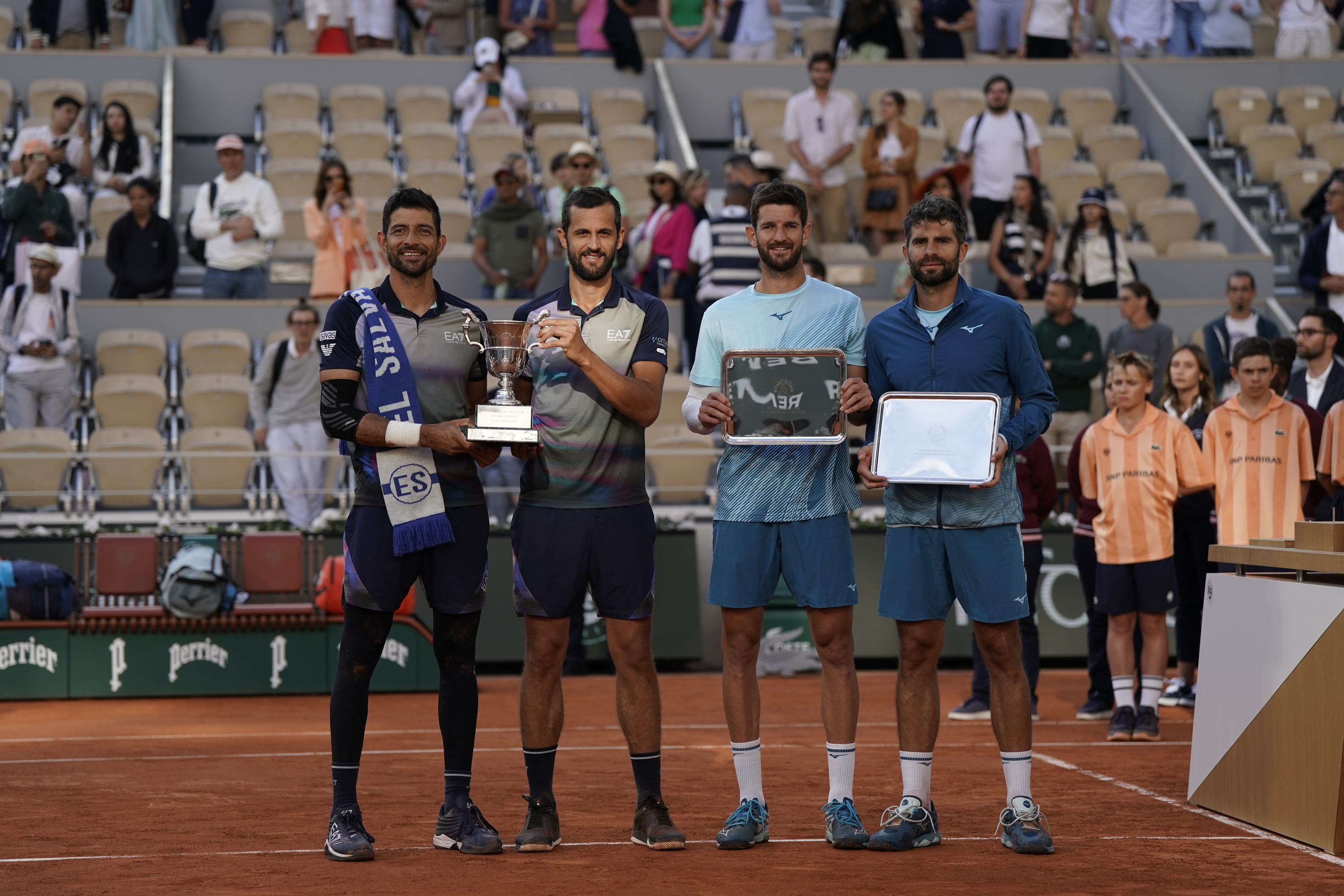 Marcelo Arevalo, Mate Pavic, Andrea Vavassori, Simone Bolelli, finale, double messieurs, trophées, Roland-Garros 2024