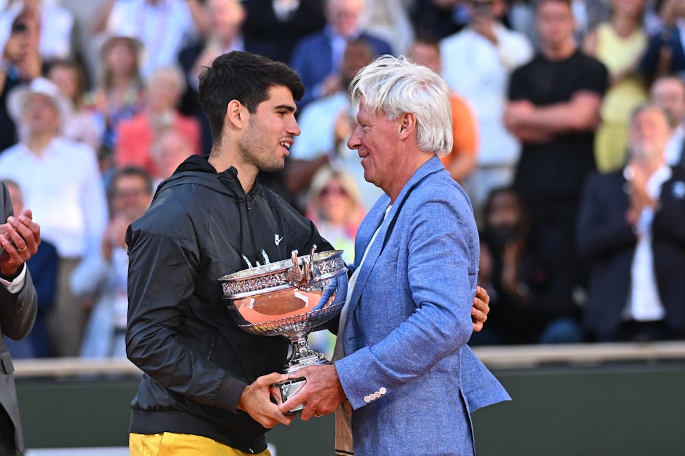 Carlos Alcaraz, Björn Borg, finale, trophées, Roland-Garros 2024 Carlos Alcaraz, Björn Borg, finale, trophées, Roland-Garros 2024