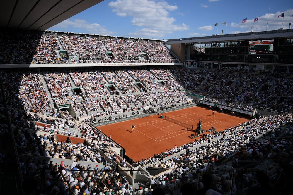 Vue générale / Court Philippe-Chatrier /  Finale Roland-Garros 2024