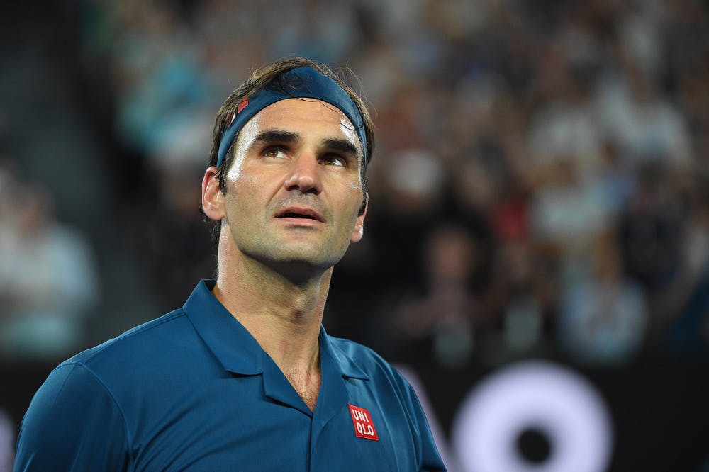 Roger Federer in blue at the 2019 Australian OIpen