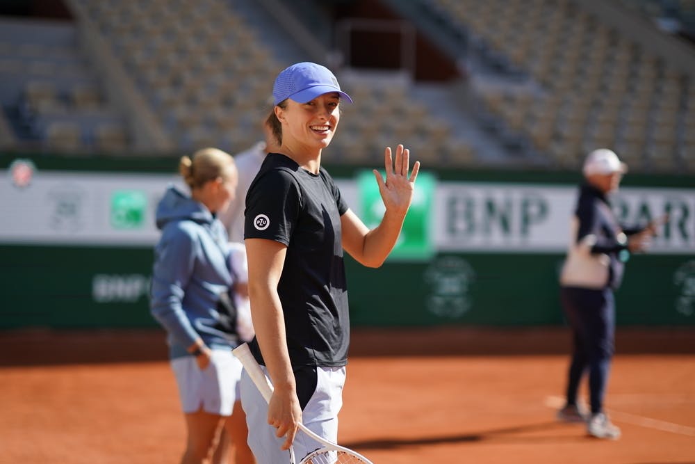 Iga Swiatek, entraînements, Roland-Garros 2023