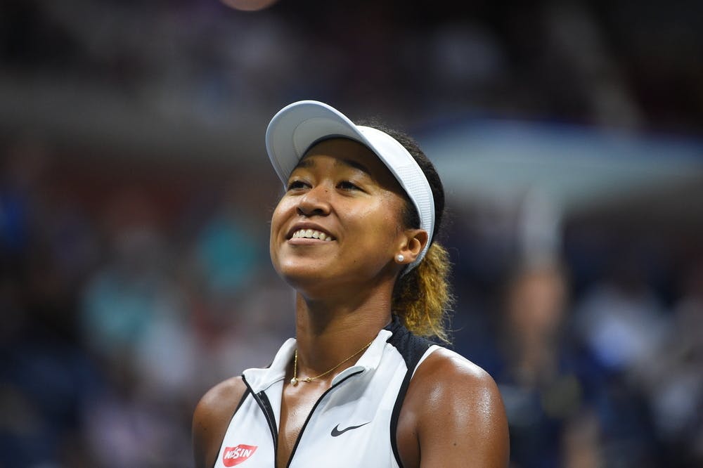 Naomi Osaka smiling at the US Open