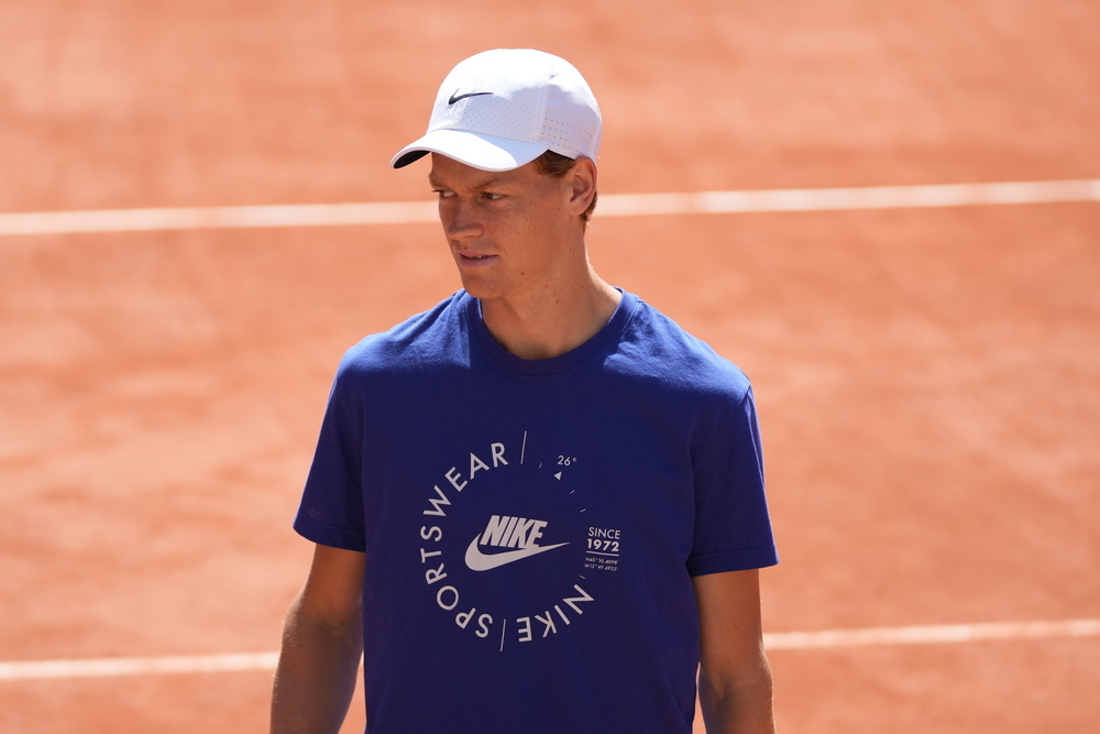 Jannik Sinner, practice, Roland-Garros 2023