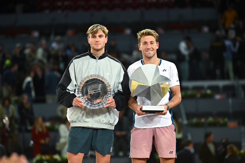 Jack Draper & Casper Ruud, trophées / Masters 1000 Madrid