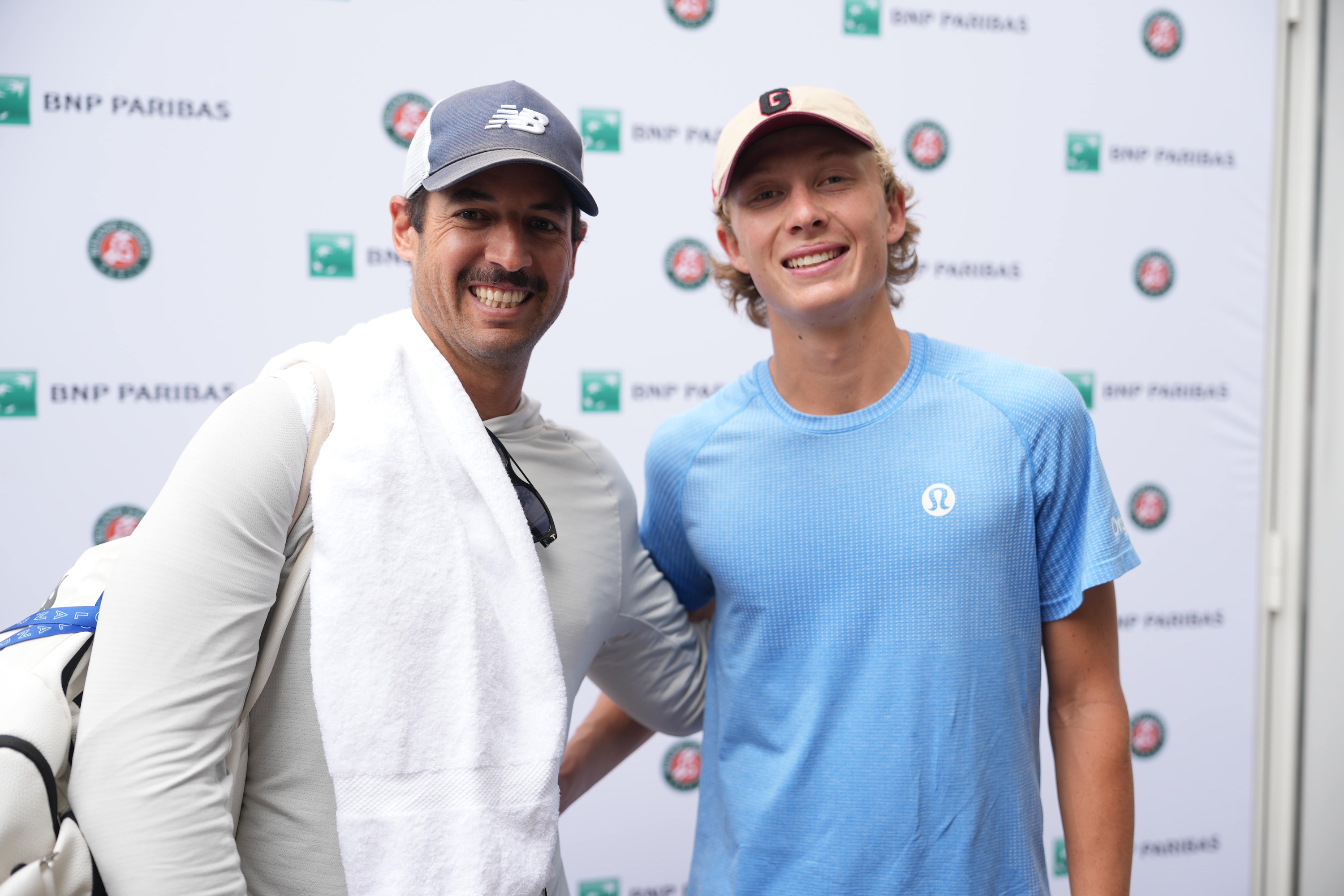Ethan Quinn and coach Brian Garber, Roland-Garros 2025