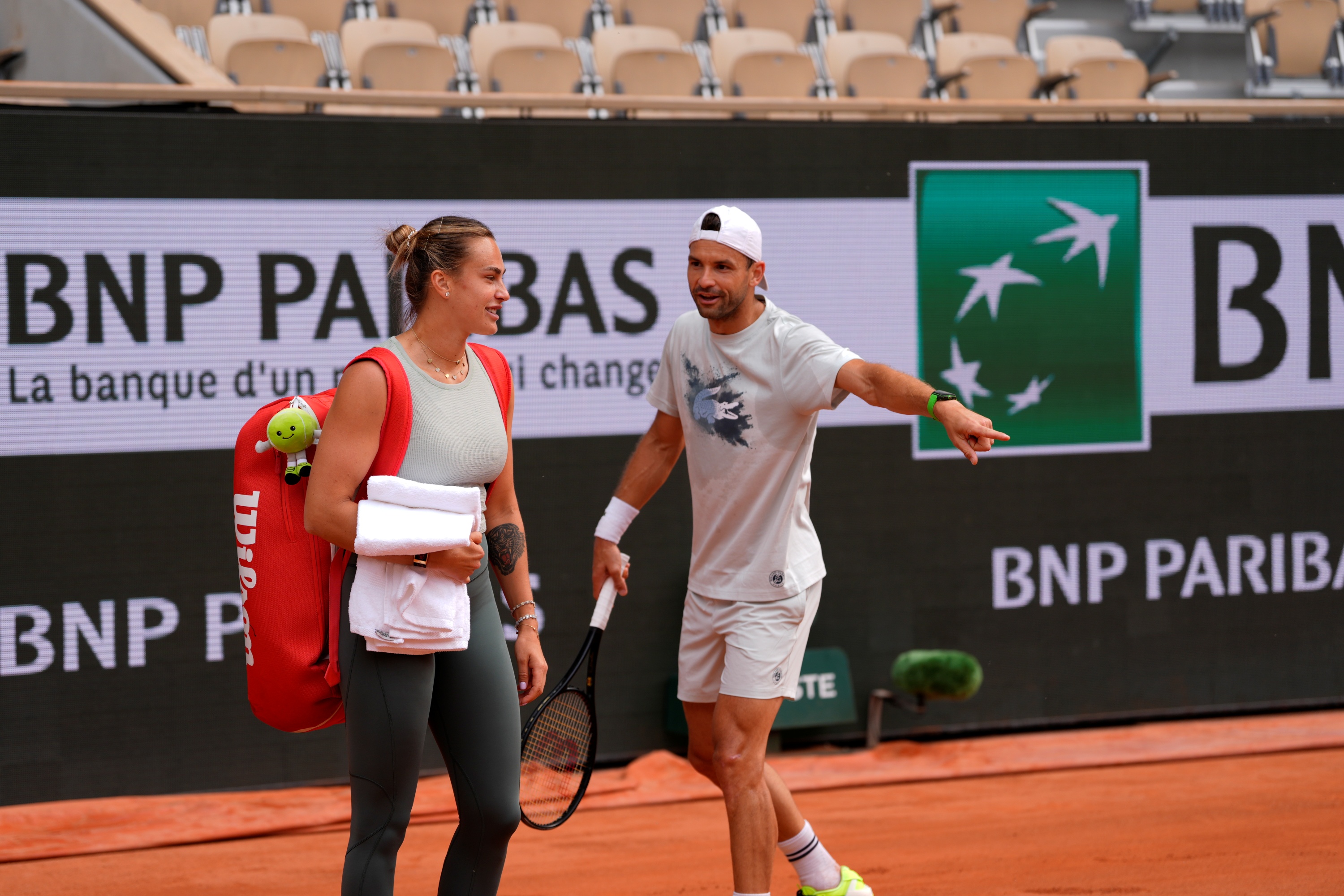 Aryna Sabalenka Grigor Dimitrov / Practice, Roland-Garros 2025
