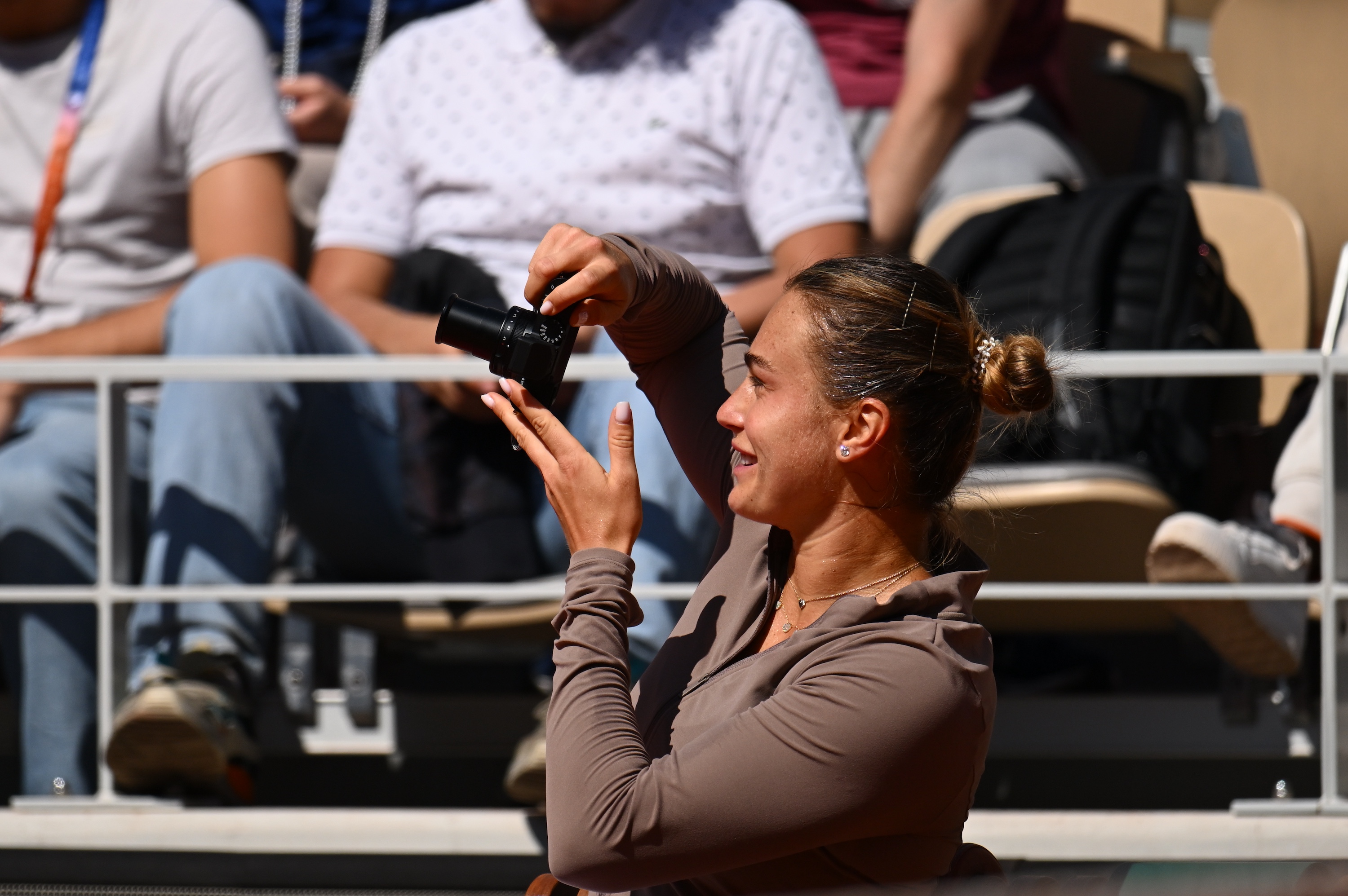 Aryna Sabalenka during practice, Roland-Garros 2025