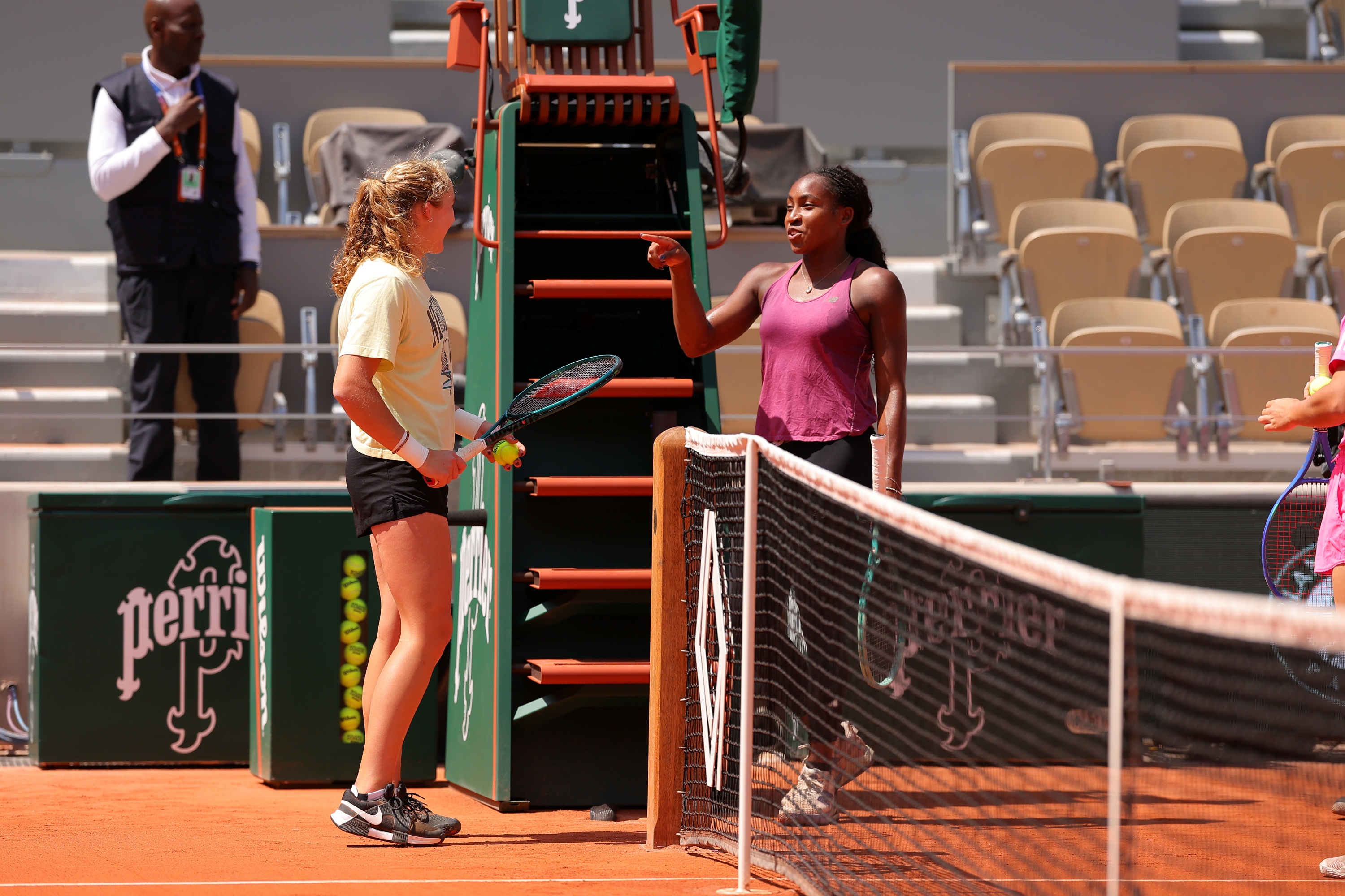Mirra Andreeva Coco Gauff / Practice Roland-Garros 2025