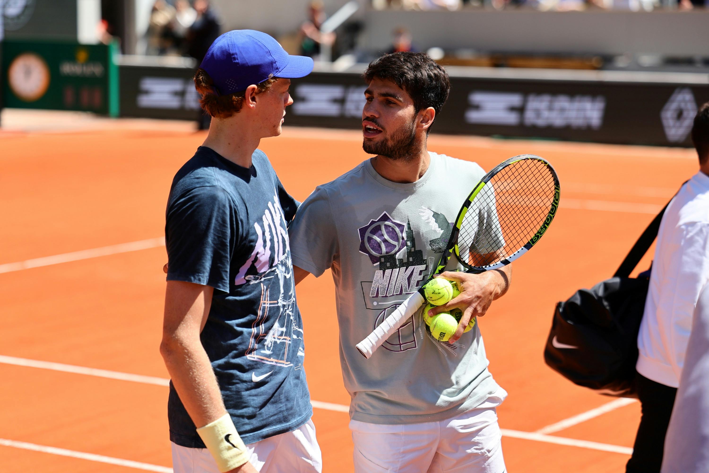 Jannik Sinner & Carlos Alcaraz Practice Roland-Garros 2025