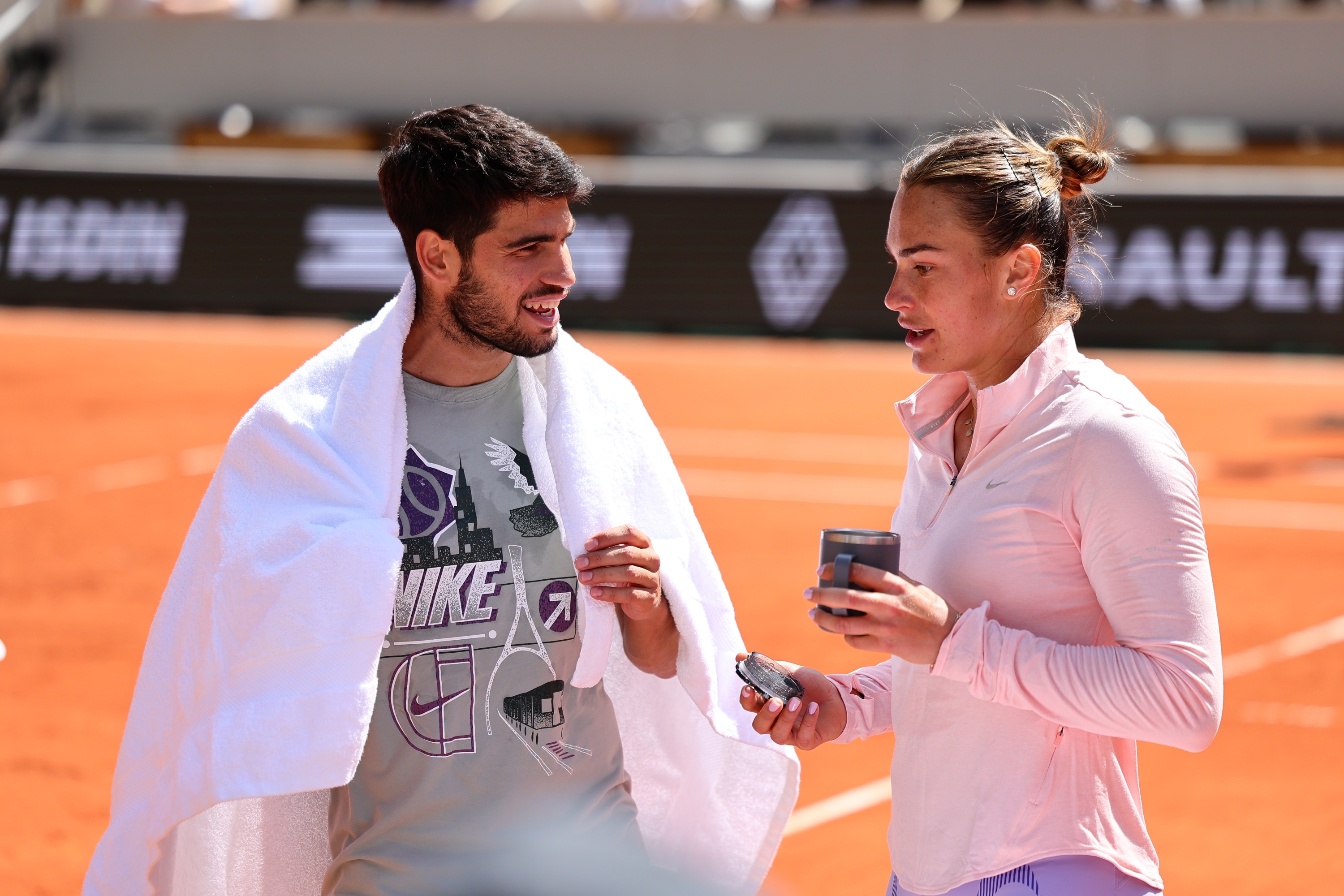 Carlos Alcaraz Aryna Sabalenka / Practice Roland-Garros 2025