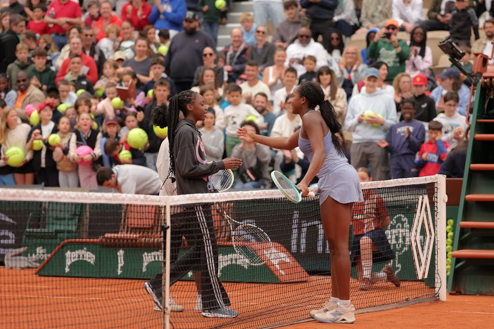 Coco Gauff Play with a kid / Journée Yannick Noah Roland-Garros 2025